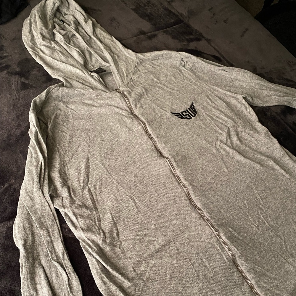 SizeUp Gray Long Sleeve ZipUp